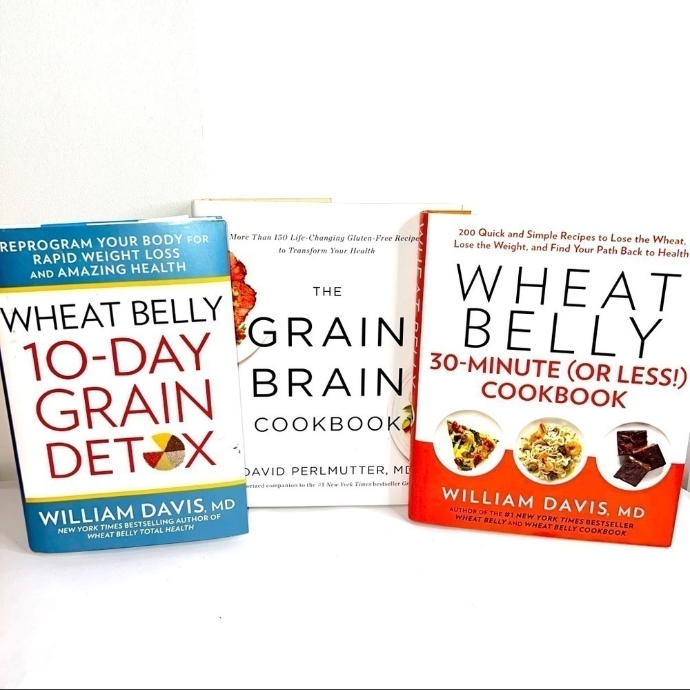 3 Books Wheat Belly Grain Brain‎ Combo